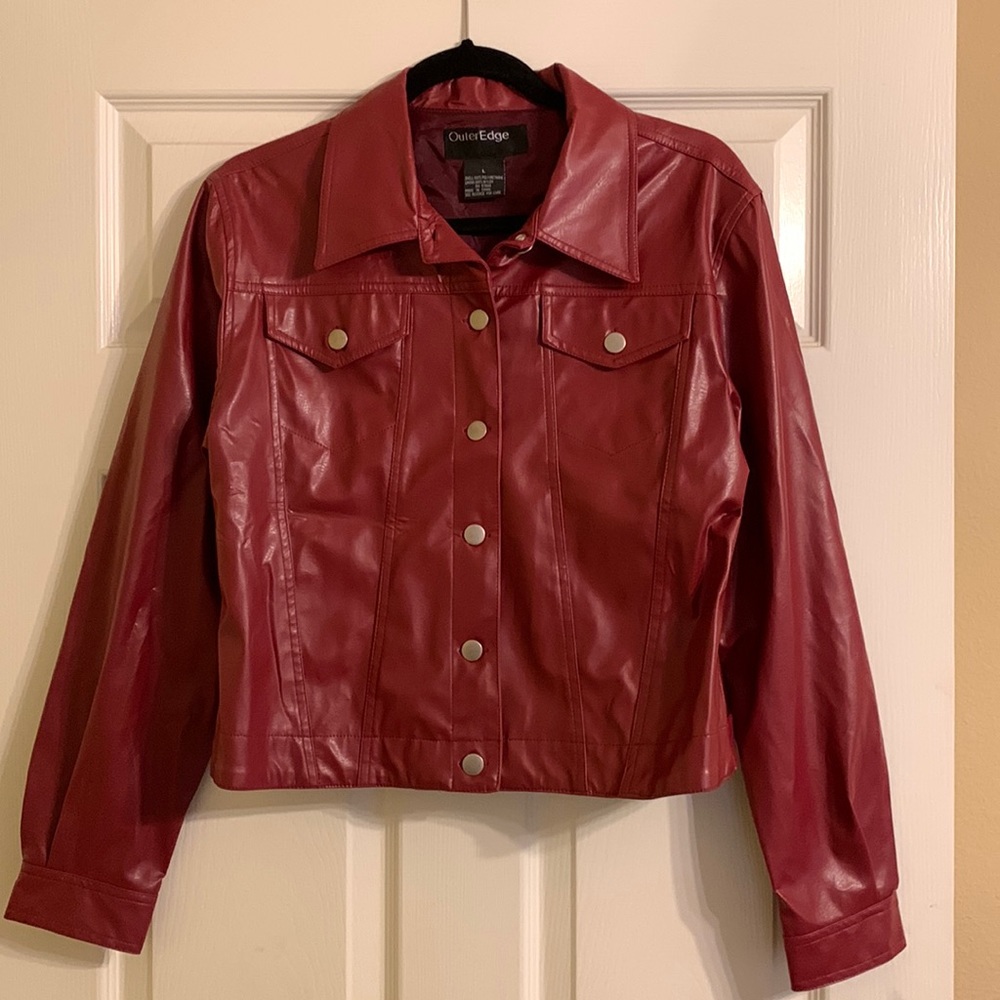 Faux Leather Red Jacket